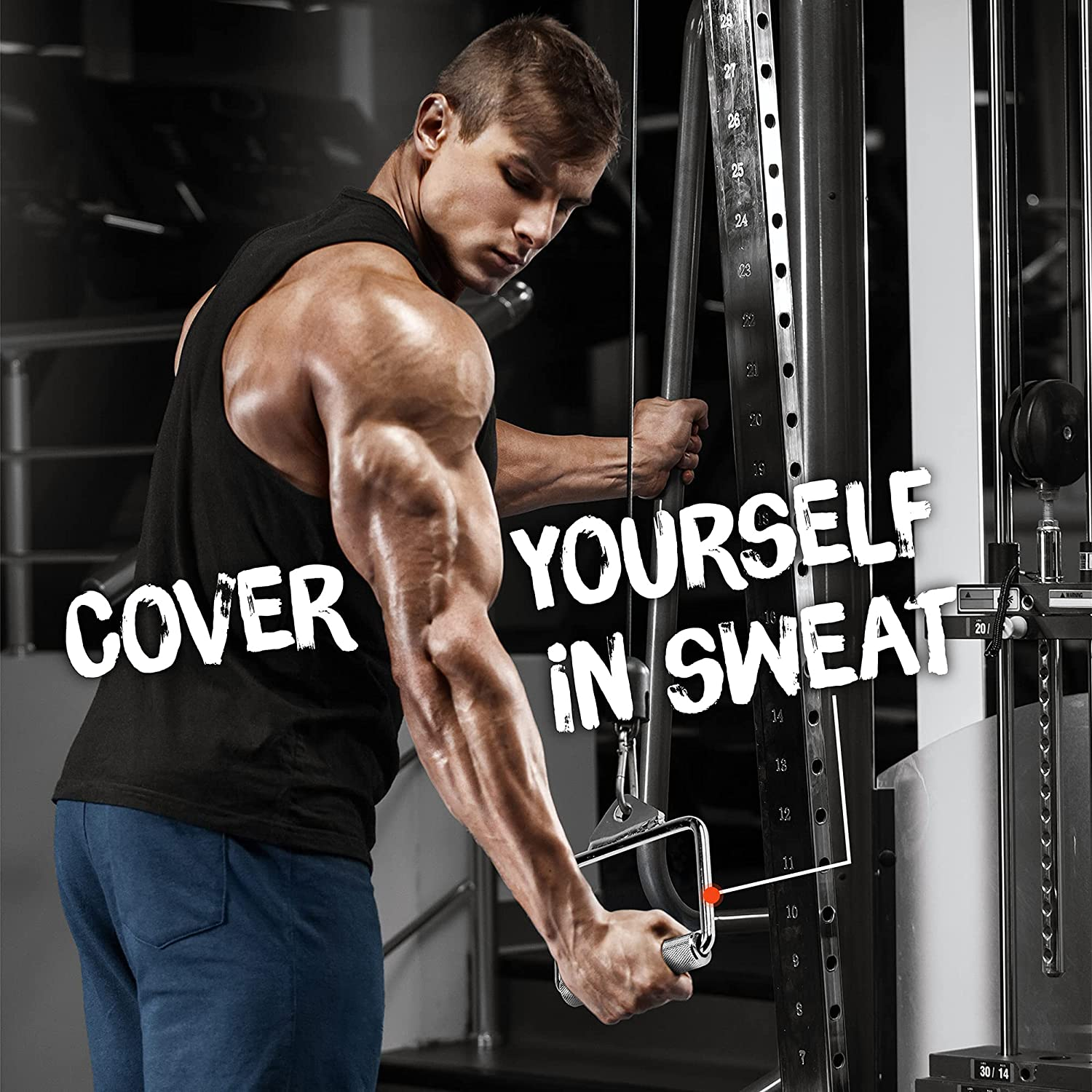 Yes4All Double D Row Handle Cable Attachment for Weight Workout, Cable Machine Accessories for Home Gym, LAT Pull down V Bar with Capacity up to 880LBS - A. Single D Handle - Chrome image number 5