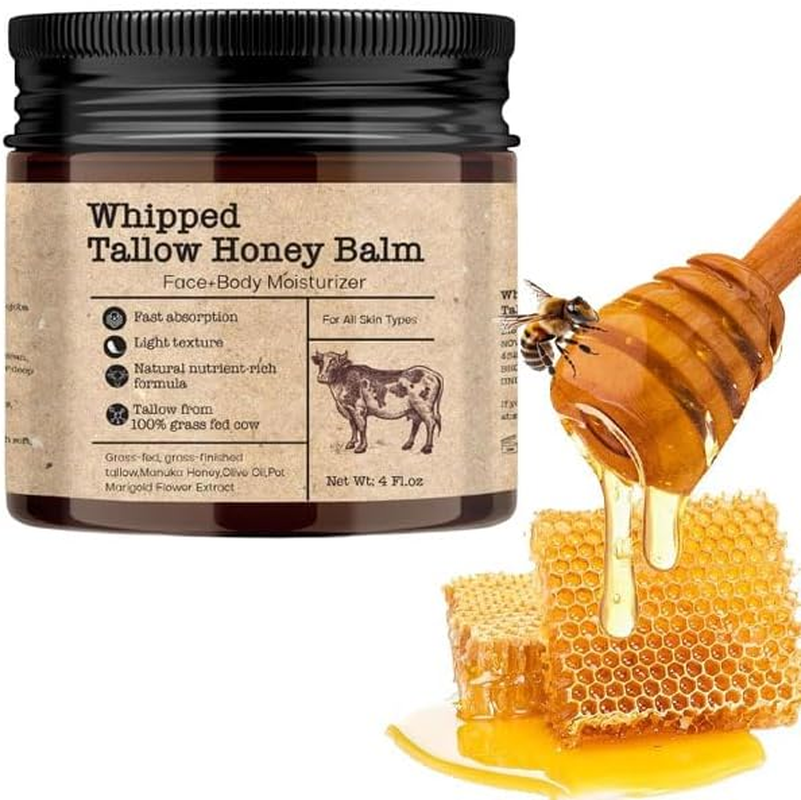 Whipped Tallow Honey Balm,Beef Tallow with Honey Moisturizer Cream for Face Body image number 5