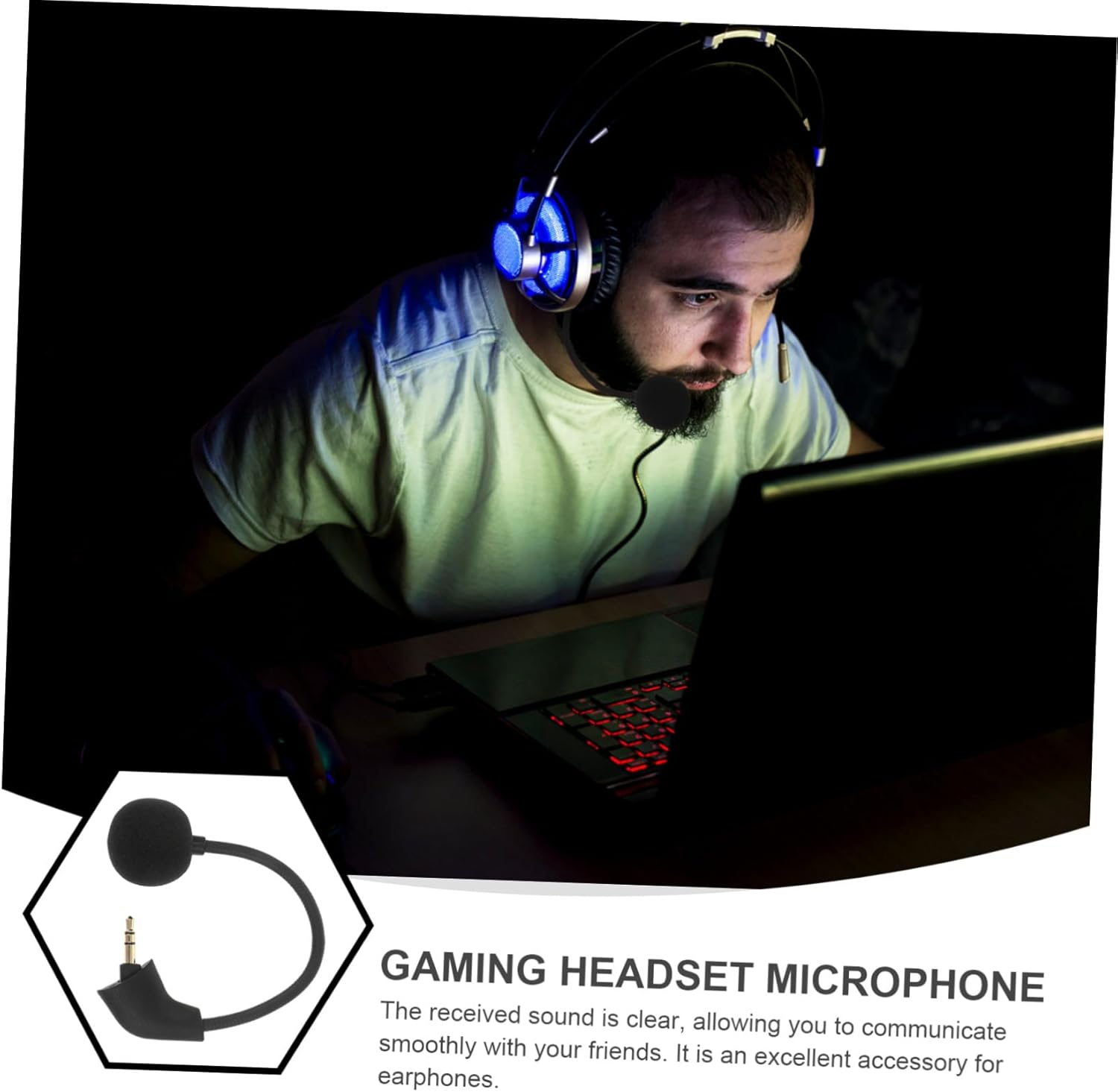 Yardenfun Wired Computer Headset Microphone with Noise Reduction for Pc Gaming and Webcast, Over-Ear Gaming Headphones with Built-In Mic for Online Lectures and Communication image number 4