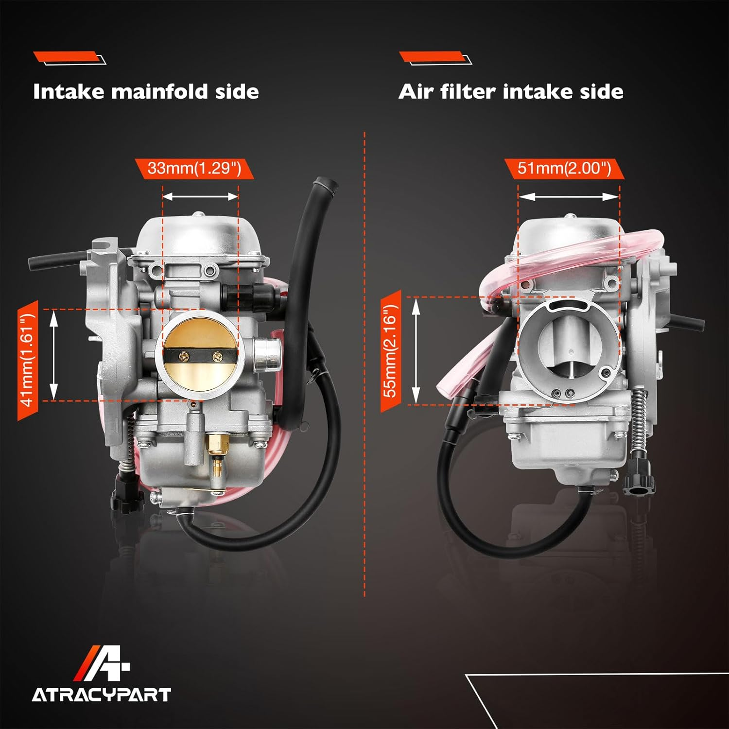 KVF 360 Carburetor Compatible with 2003-2013 Kawasaki Prairie KVF360 KVF360A KVF360B KVF360C Carb Replace# 15003-1686(With Air Filter & Oil Filter & Fuel Filter) image number 3