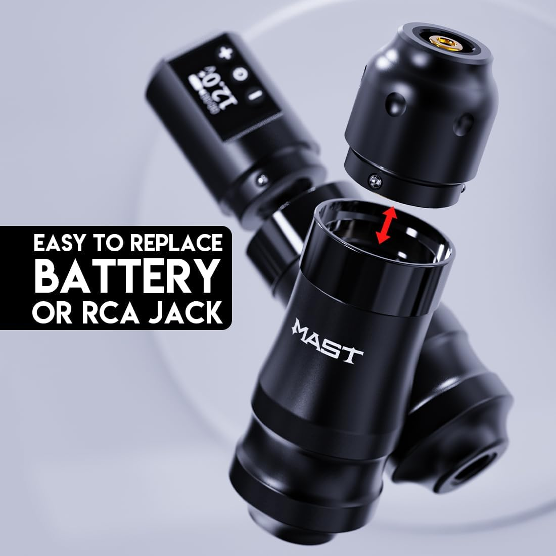 Mast Mini Wireless Pro Tattoo Gun Pen Machine 3.6Mm Stroke Length Mcore Coreless Power Motor Fast Charge Battery Supply (Golden) image number 6