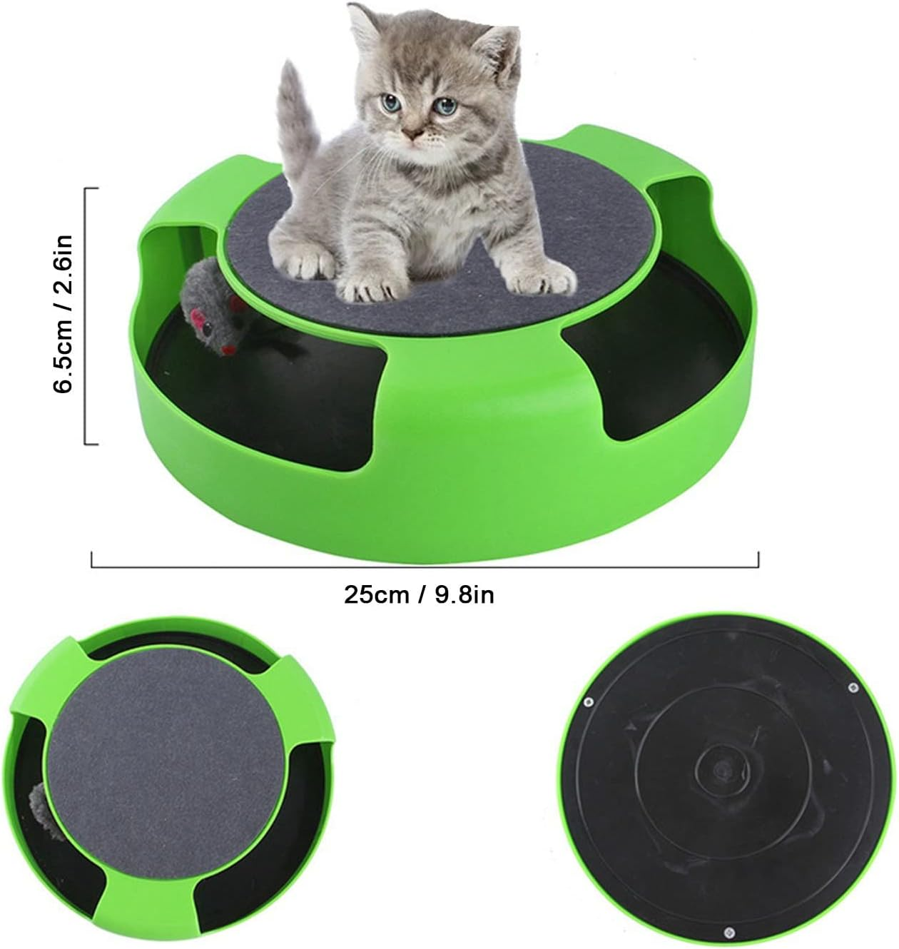 19Pcs Cat Mouse Catching Toys, Plastic Feather Plush Cat Scratching Mouse Plate Toy, Interactive Cat Toy Rotating Mouse Pet Toy Cat Stick Cat Toys Pet Cat Toy Set for Cat Kitty