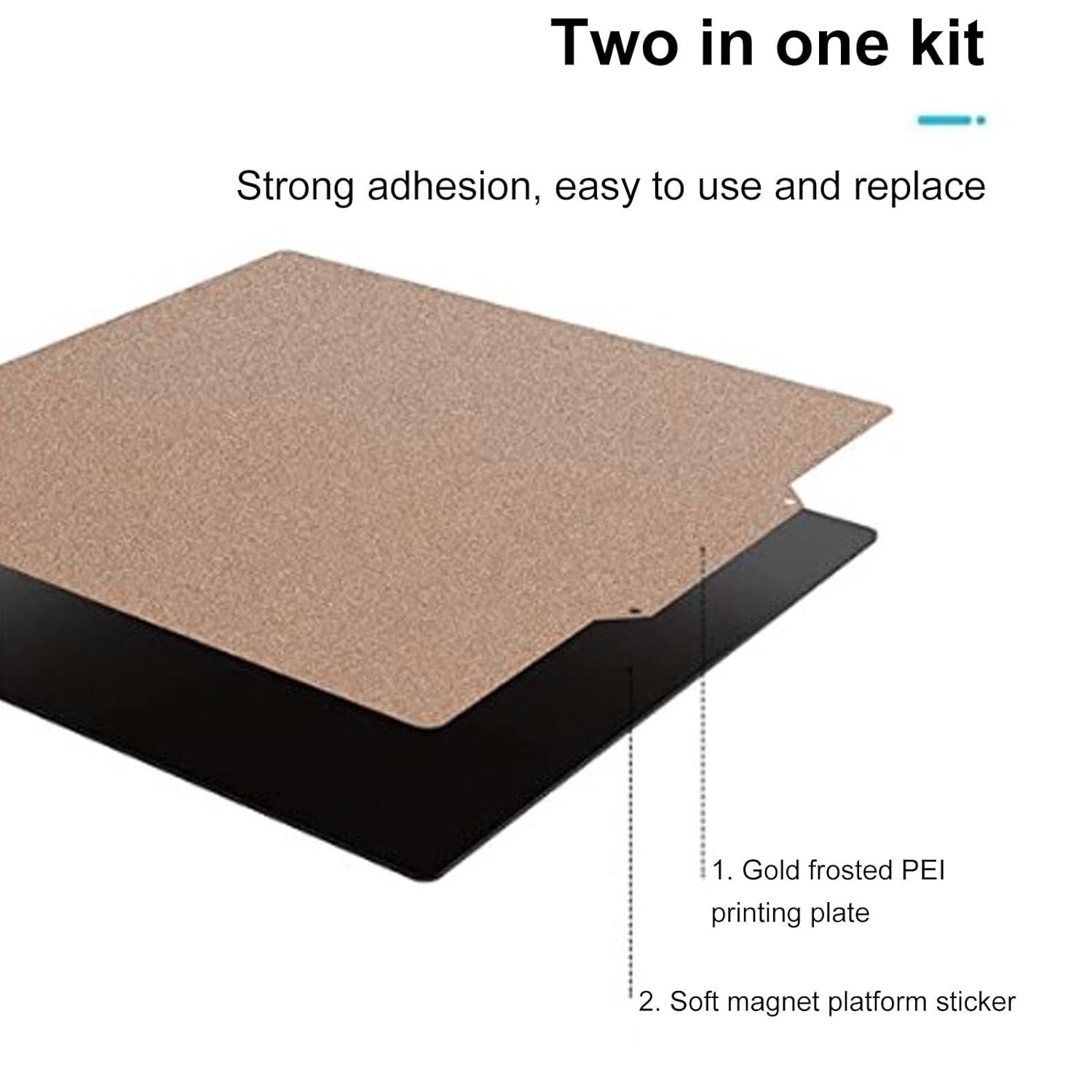 Magnetic Build Plate, 16.9 X 16.9 Flexible Removable Build Platform, PEI Plate Spring Steel Heated Bed Cover with Adhesive for Kobra2, Neptune 3 4 3D Printers image number 5