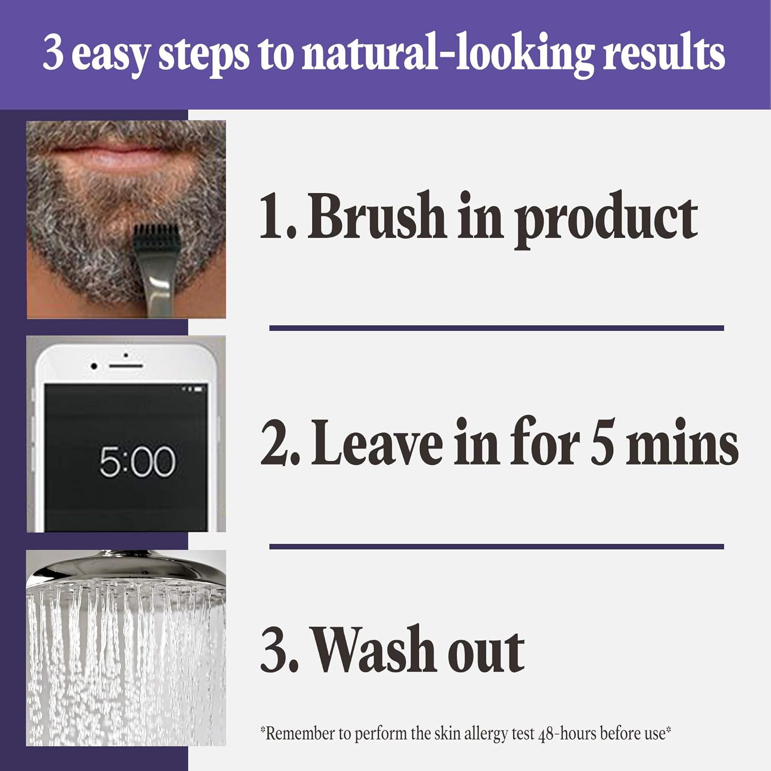 Just for Men Touch of Gray Mustache and Beard Color, Dark Brown & Black image number 4