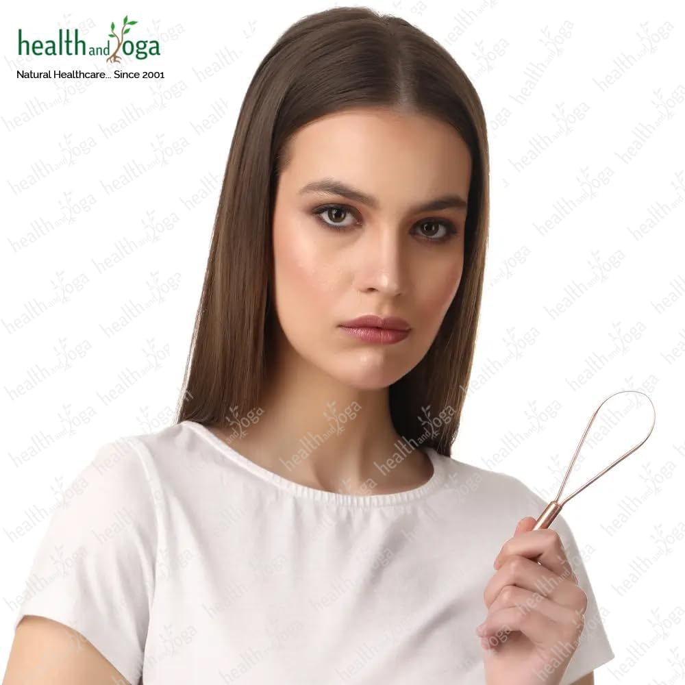 Qloop Copper Tongue Cleaner &ndash;Easy One Hand Use &ndash; Larger Surface Coverage &ndash;Ayurvedic Copper Health for Fresh Breath and Total Oral Hygiene (1)