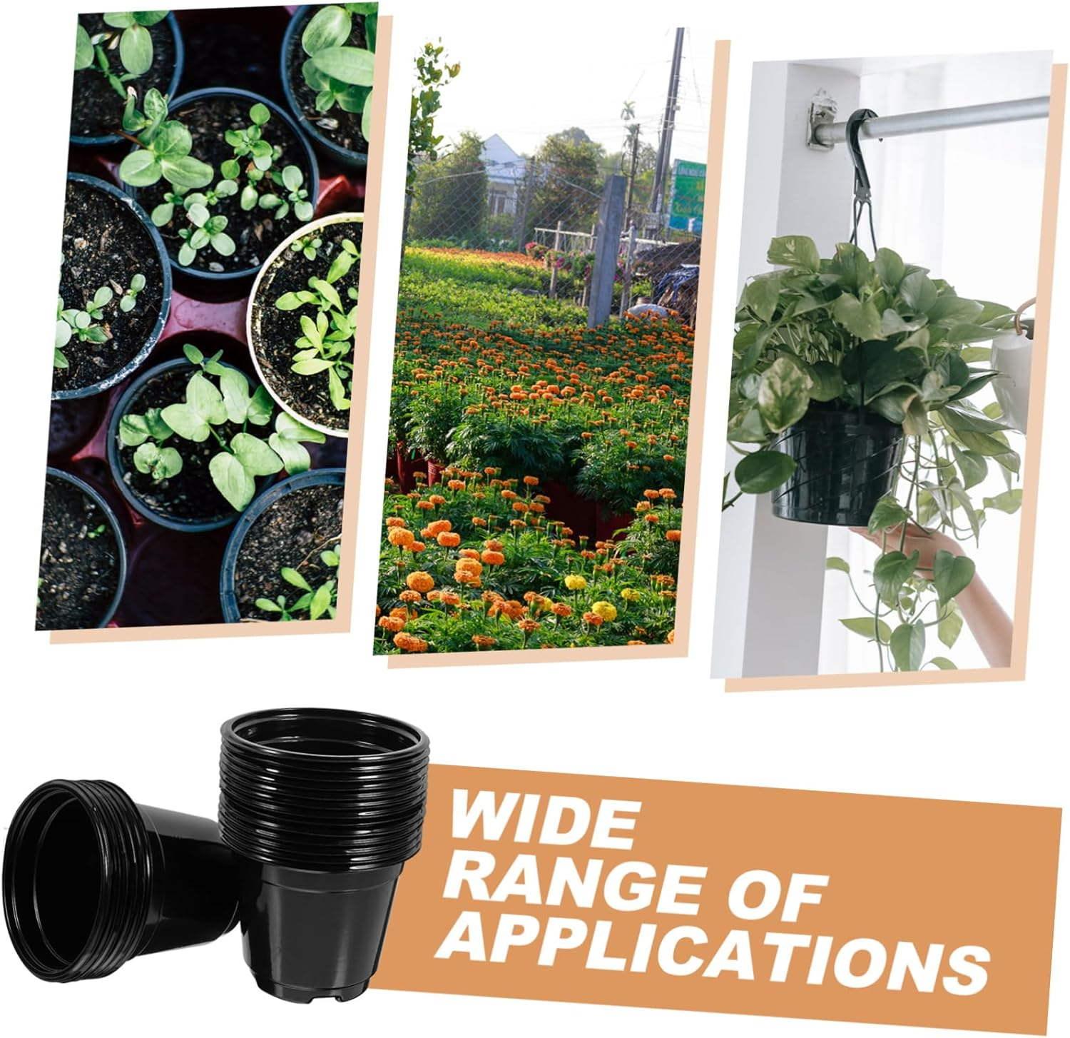 BCOATH 20Pcs Seedling Cup Plant Nursery Pots Drainage Plastic Gardening Planting Container for Greenhouse Grow for Germination Pot and Garden Supply image number 2