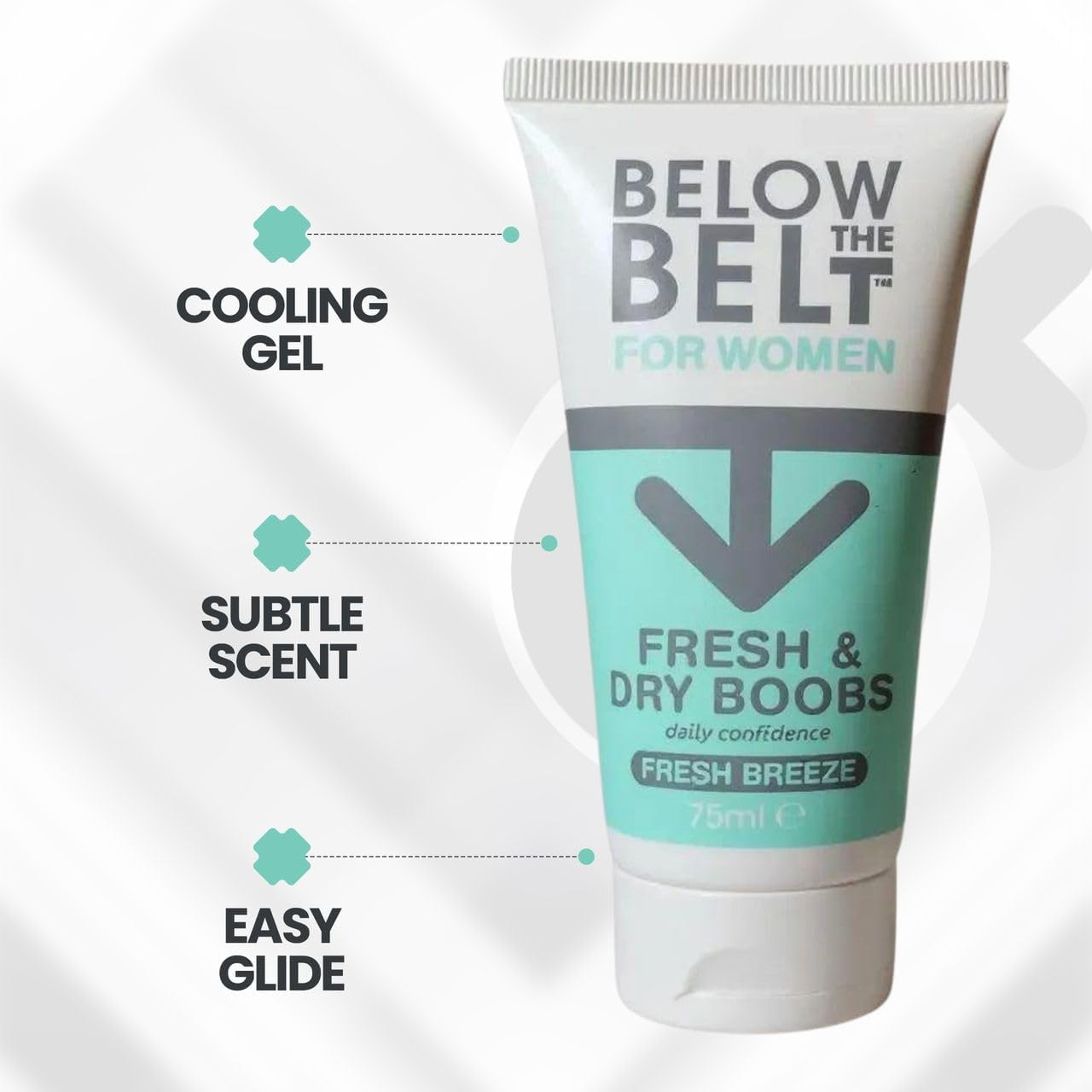 Below the Belt Fresh and Dry Boobs, under Breast Sweat Care Cream with Fresh Breeze Scent, Under-Bust Anti-Sweat and Anti-Chafing Formula, Talc Free - 75Ml image number 2