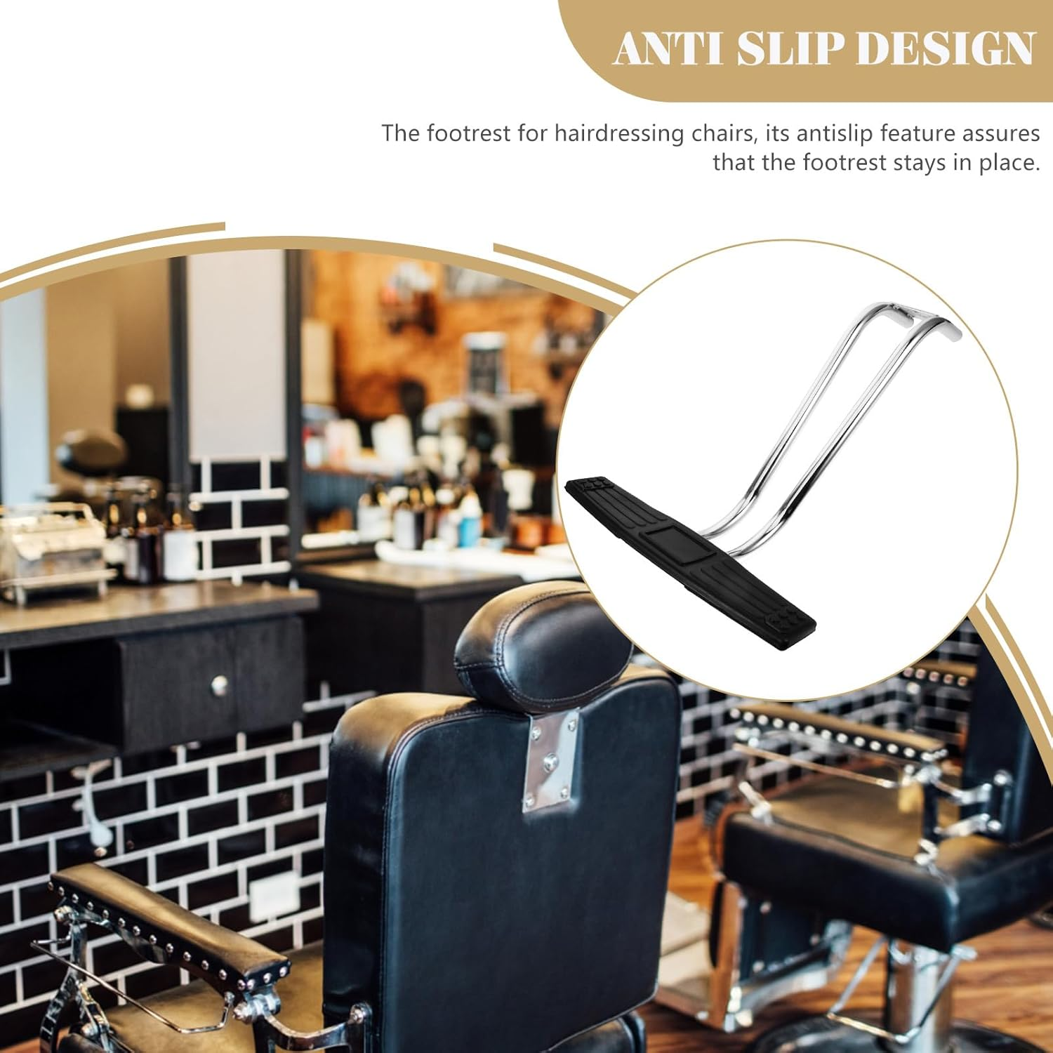 Salon Chair Foot Rest Replacement Pedal - Durable Footrest Attachment for Barber and Massage Chairs - Comfort Adjustable Salon Foot Rest Equipment image number 3