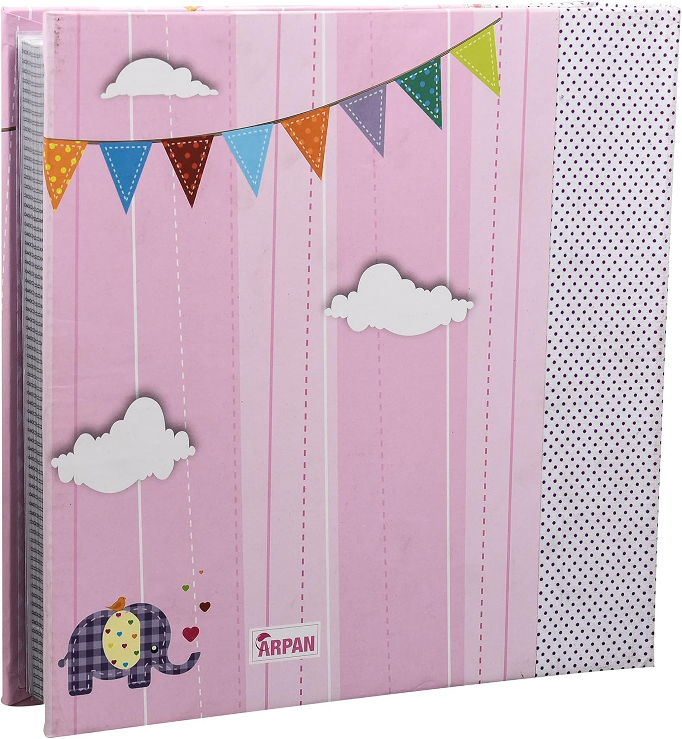 Arpan Large Baby Girl Pink Memo Slip in Photo Album 200 6X4'' Photos - Elephant Kids image number 4