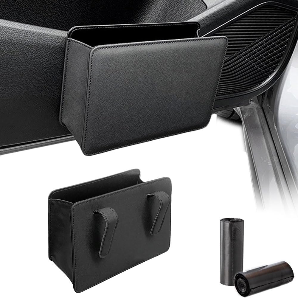 Car Hanging Trash Can for Car Door, Foldable Car Trash Can with 2 Roll Garbage Bags image number 4