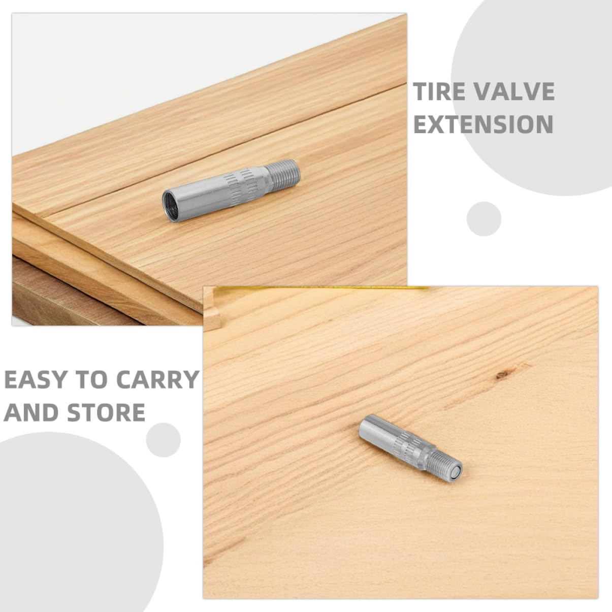 Sosoport 4Pcs Copper Chrome Tire Valve Stem Extenders for Easy Inflation Compatible Dual Wheels Sturdy Automotive Accessories image number 5