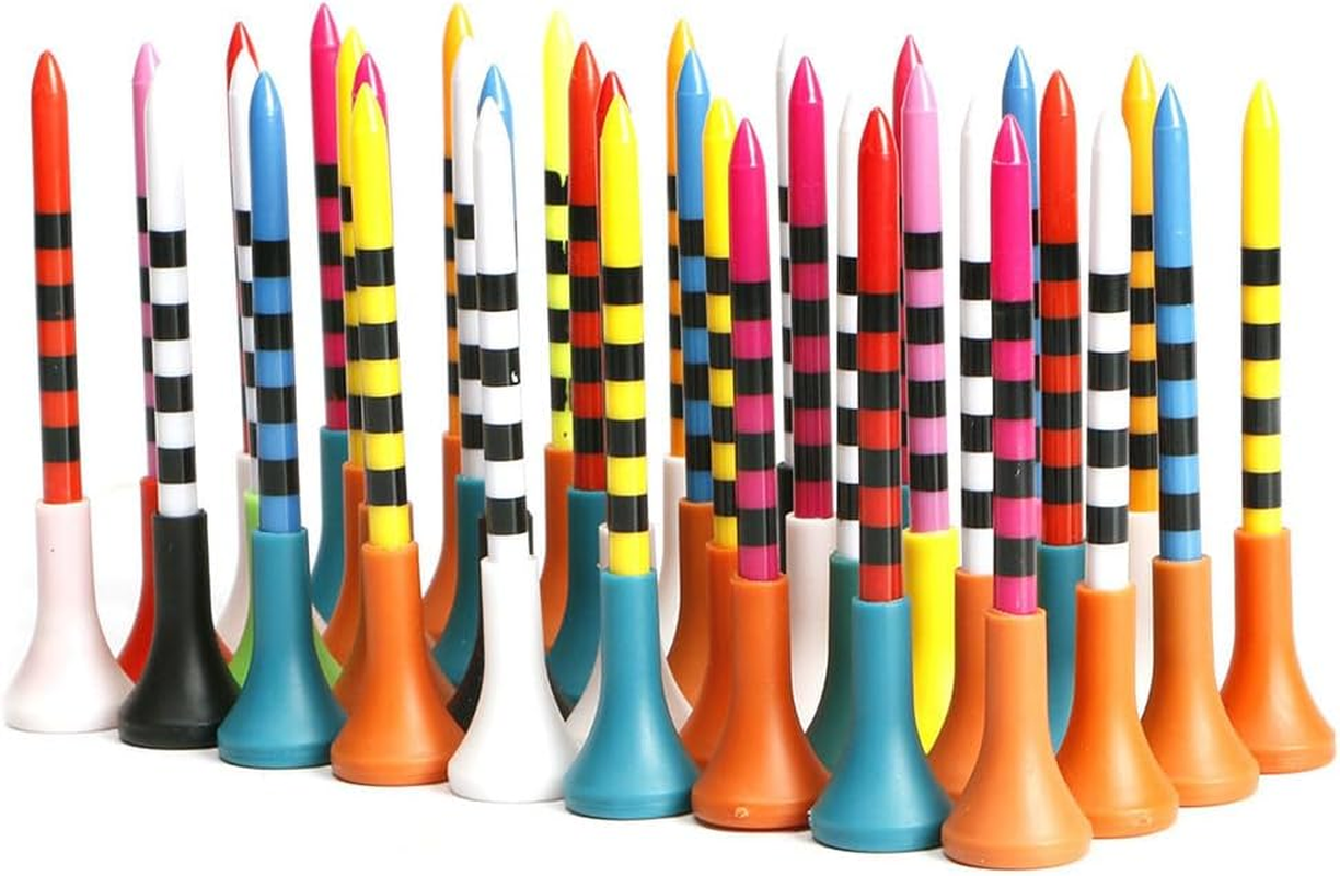 Vekol Golf Tees Professional Plastic Golf Tees 3-1/4" Golfing Tees Rubber Cushion Top Mixed Colors, Long Golf Tees Bulk, Reduce Side Spin and Friction, Pack of 40PCS image number 5