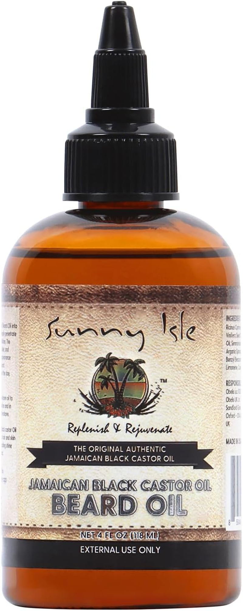 Sunny Isle Jamaican Black Castor Beard Oil, 4 Ounce image number 1