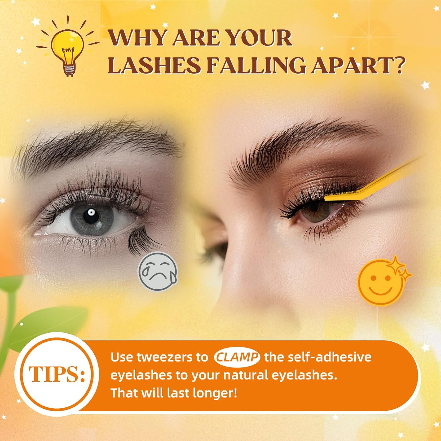 QUEWEL Self Adhesive Eyelashes, Press on Lashes Pre Glued Eyelash Clusters Self Stick Cluster Lashes No Glue No Remover Needed DIY Lash Extension Kit for Beginners (MJ01-DH)