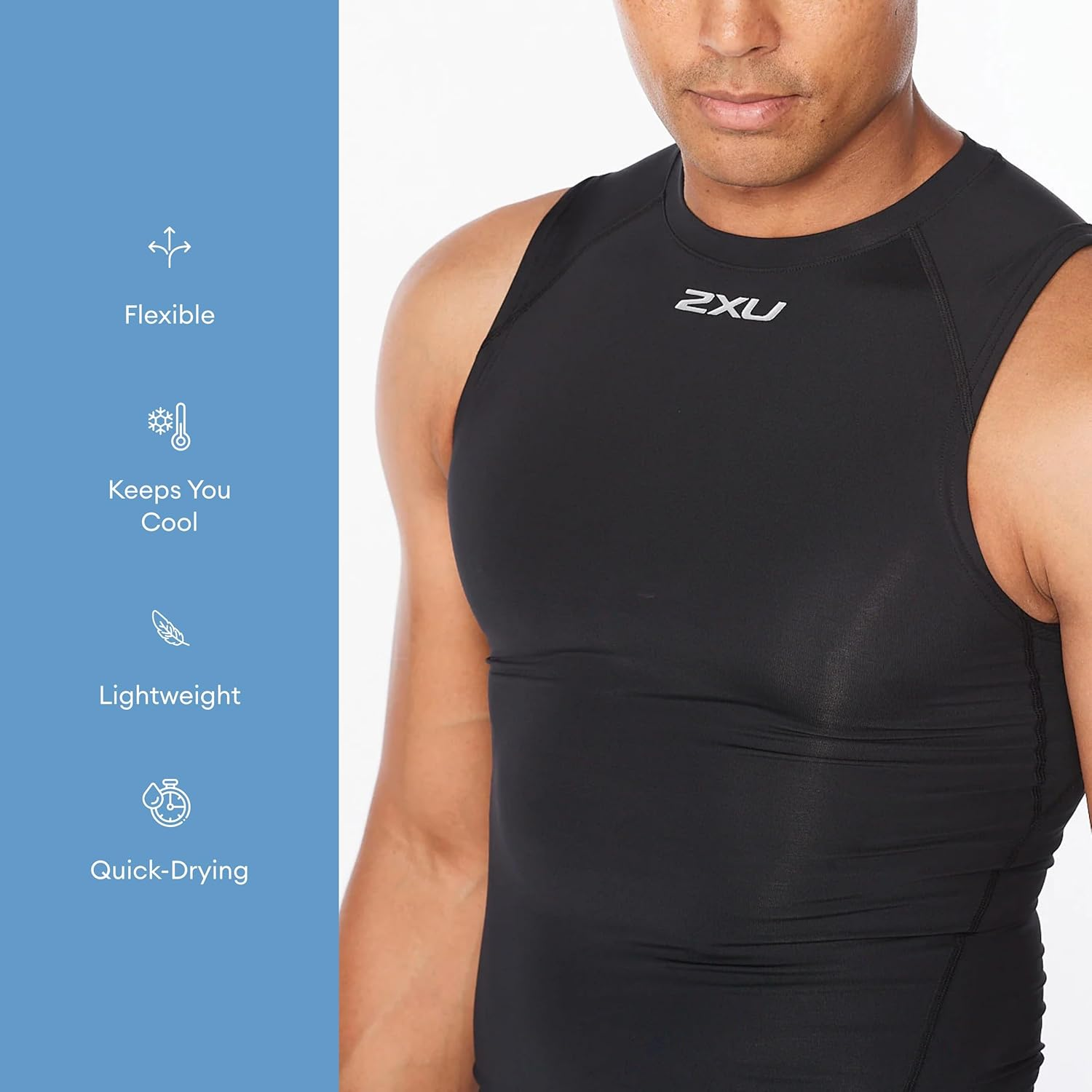 2XU Men'S Core Compression Sleeveless Top - Enhance Performance and Recovery image number 3