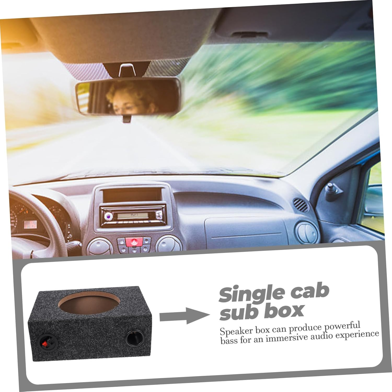 Gatuida Sealed Subwoofer Box for Speakers and Enclosure Car Audio Powerful Bass Lightweight Design for Easy Installation image number 1