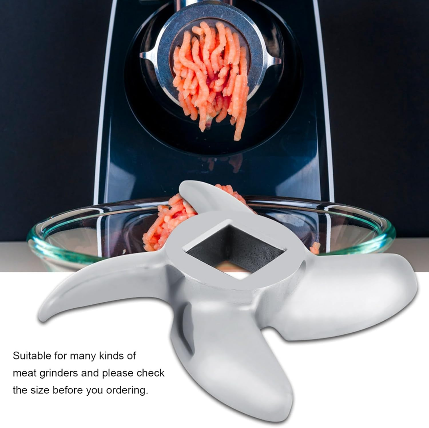 Oumefar High Quality Robust and Durable Mincer Blade Stainless Steel Mincer Blade Meat Grinder Knife Restaurant Kitchen for Home (32#) image number 5