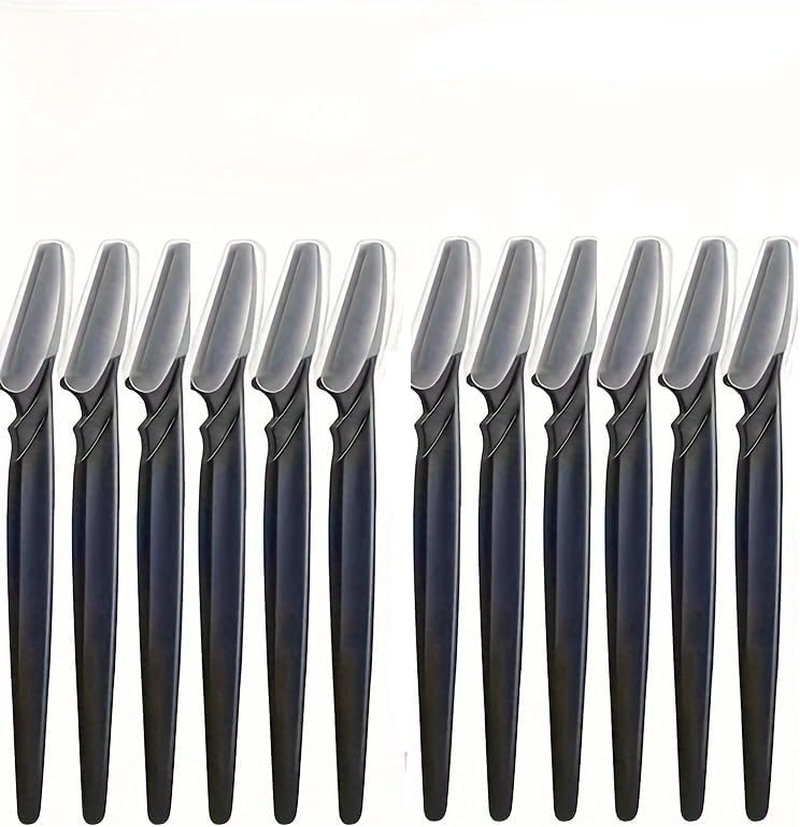 Professional Eyebrow and Body Hair Trimming Kit, 12-Piece Set, Black, Multi-Purpose Grooming Tools