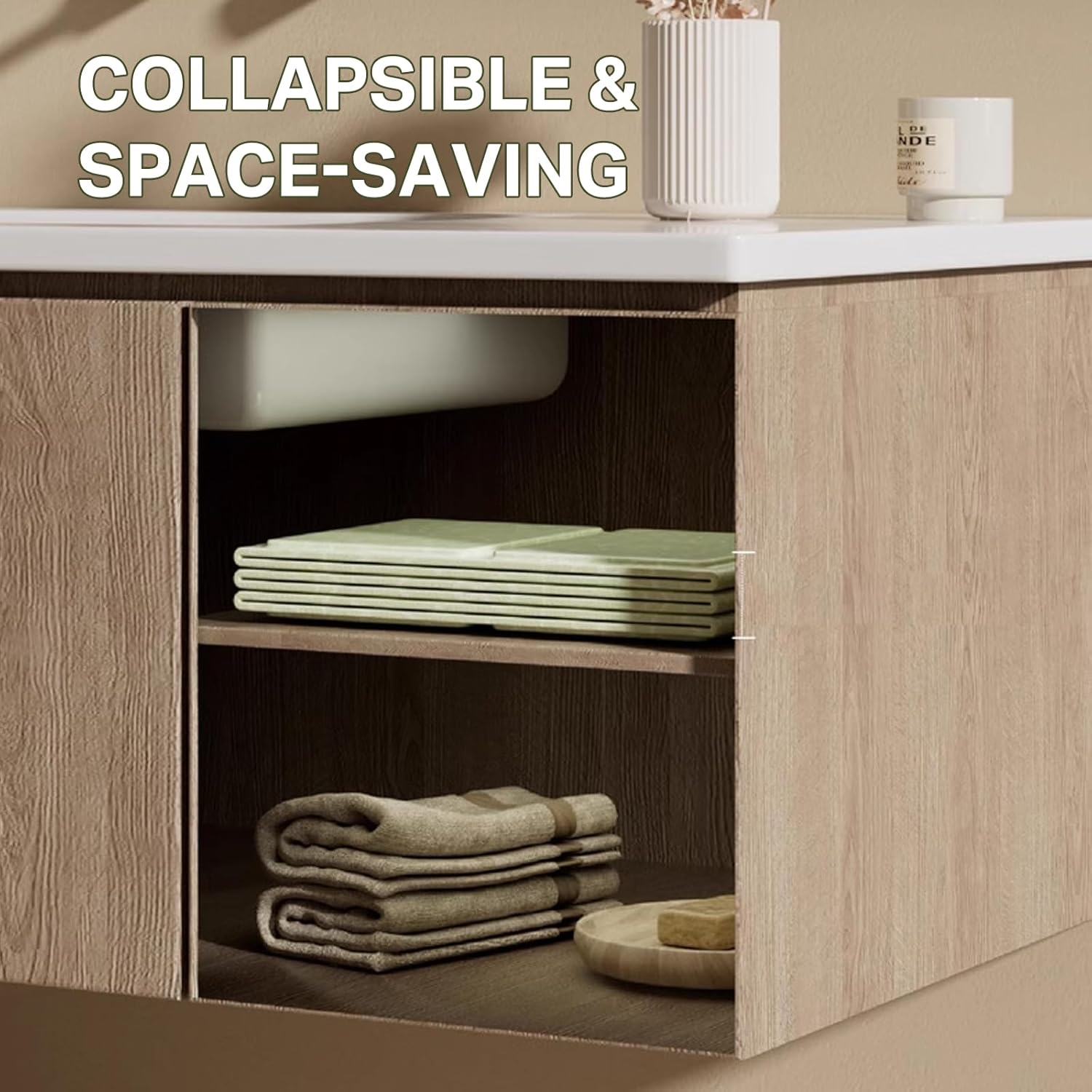 Portable Baby Bathtub, Foldable Tub for Shower, Collapsible Travel Tub to Toddler 70&times;75Cm (Green) image number 6