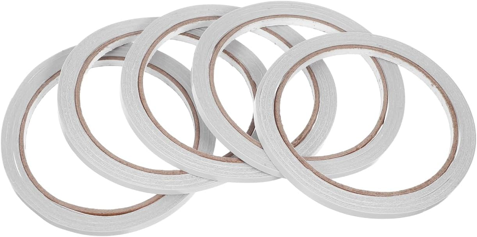 Mobestech 5Pcs 5Mm Wide Double-Sided Adhesive Tape White 12M Length Hot Melt Adhesive for Photography