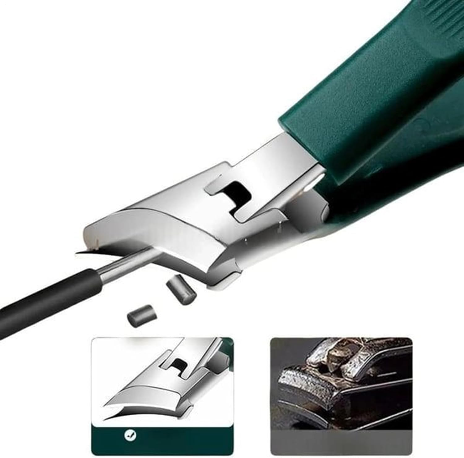 Euyehn Slanted Nail Clippers | Curved Thick Ingrown Toenail Cutter for Seniors with Nail File | Curved Fingernail Cutting Trimming Tool for Home Care Travel Salon image number 1