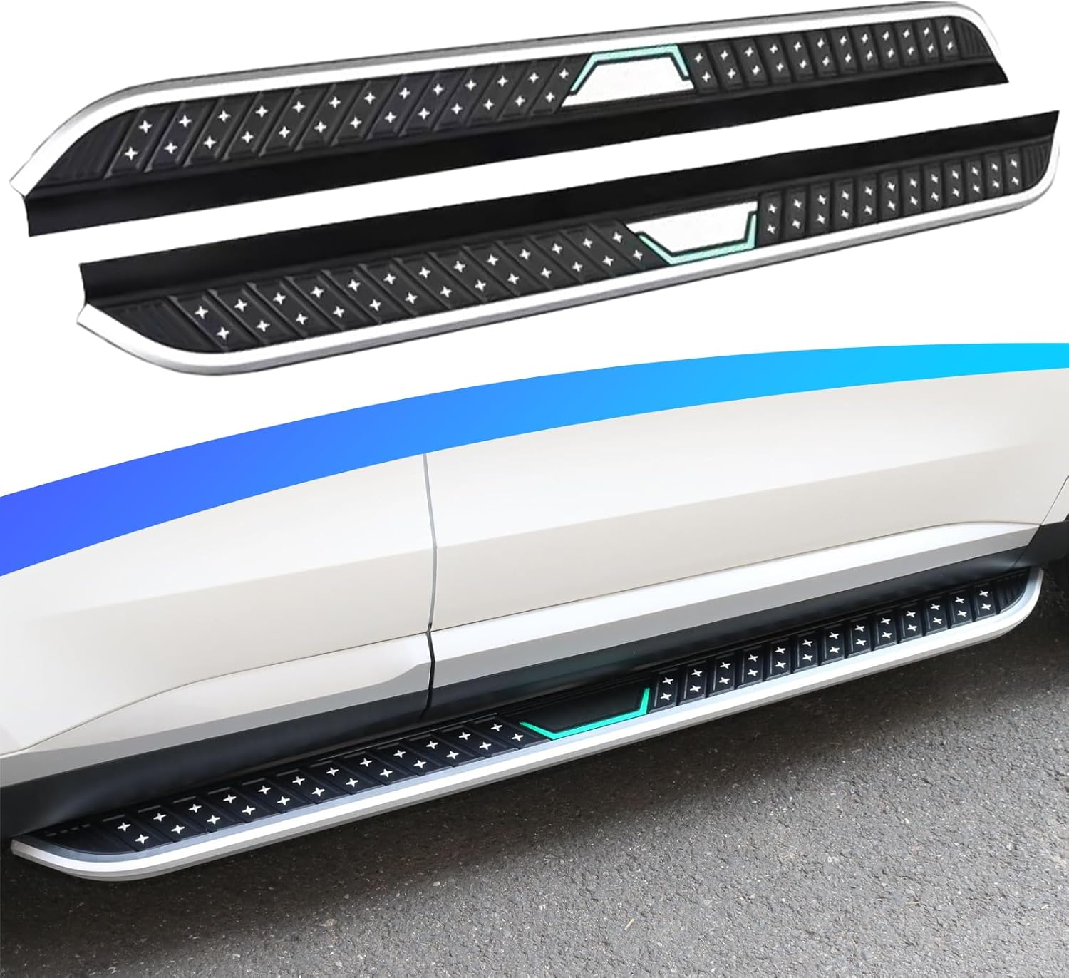 2Pcs Running Boards Fits for Ssangyong Musso 2019 2020 2021 2022 2023 2024 Side Steps Nerf Bar(With Brackets) image number 2