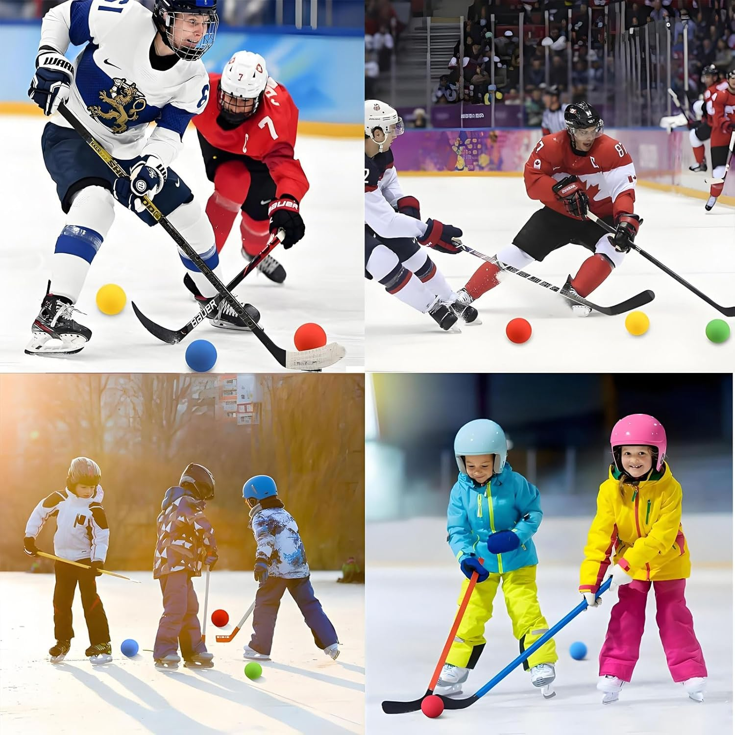 MYTOAU 20Pcs Foam Mini Hockey Balls for Kids Indoor Training, Indoor Hockey Training Floor Balls,2 Inch Colorful Soft Foam Balls,Soft Practice Ball,Soft Balls for Mini Stick Nets Party image number 1