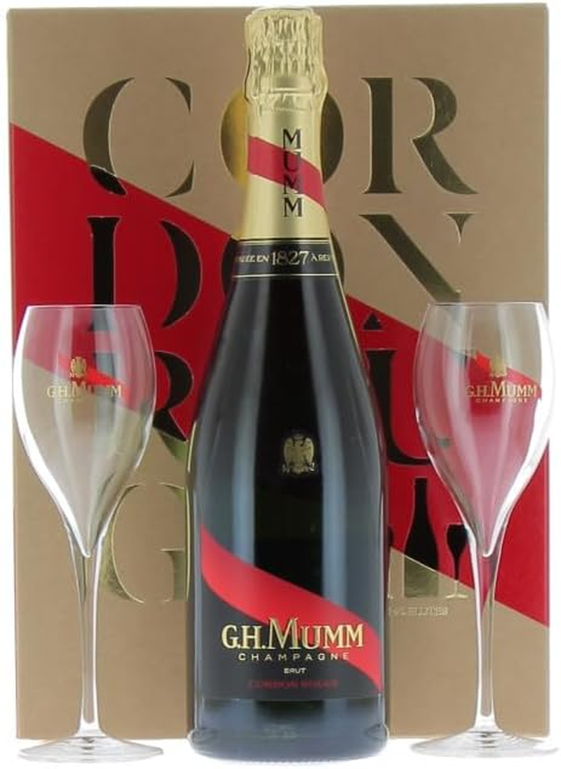 Mumm Grand Cordon Champagne & Flutes Gift Pack 750Ml