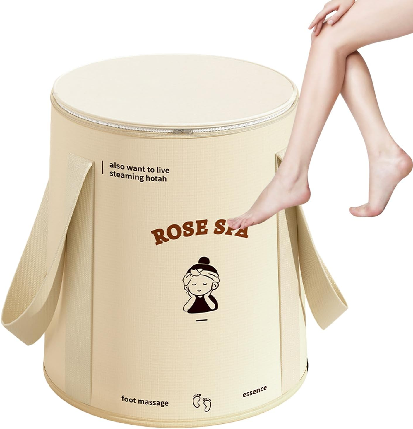 Portable Foot Soaking Bucket,Outdoor Water Container | Leakproof Foldable Durable Large Capacity Universal Collapsible Foot Soaking Basin for Fishing Hiking Spa Travel Borato image number 4