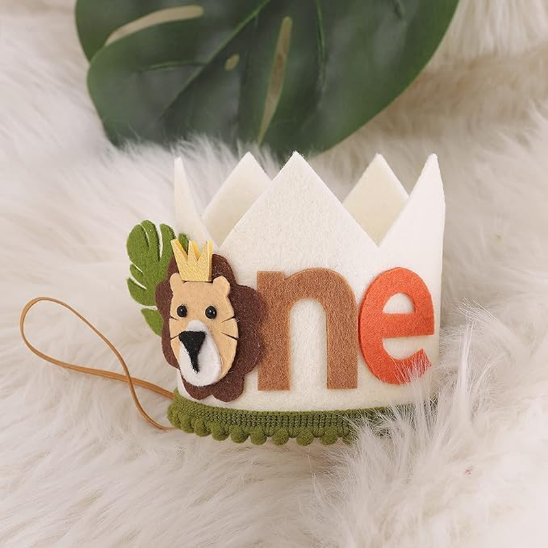 Wild One First Birthday Crown - Wild One Birthday Crown for Kids,Wild Themed Birthday Decorations Crown,Jungle/Safari 1St Birthday Crown image number 2