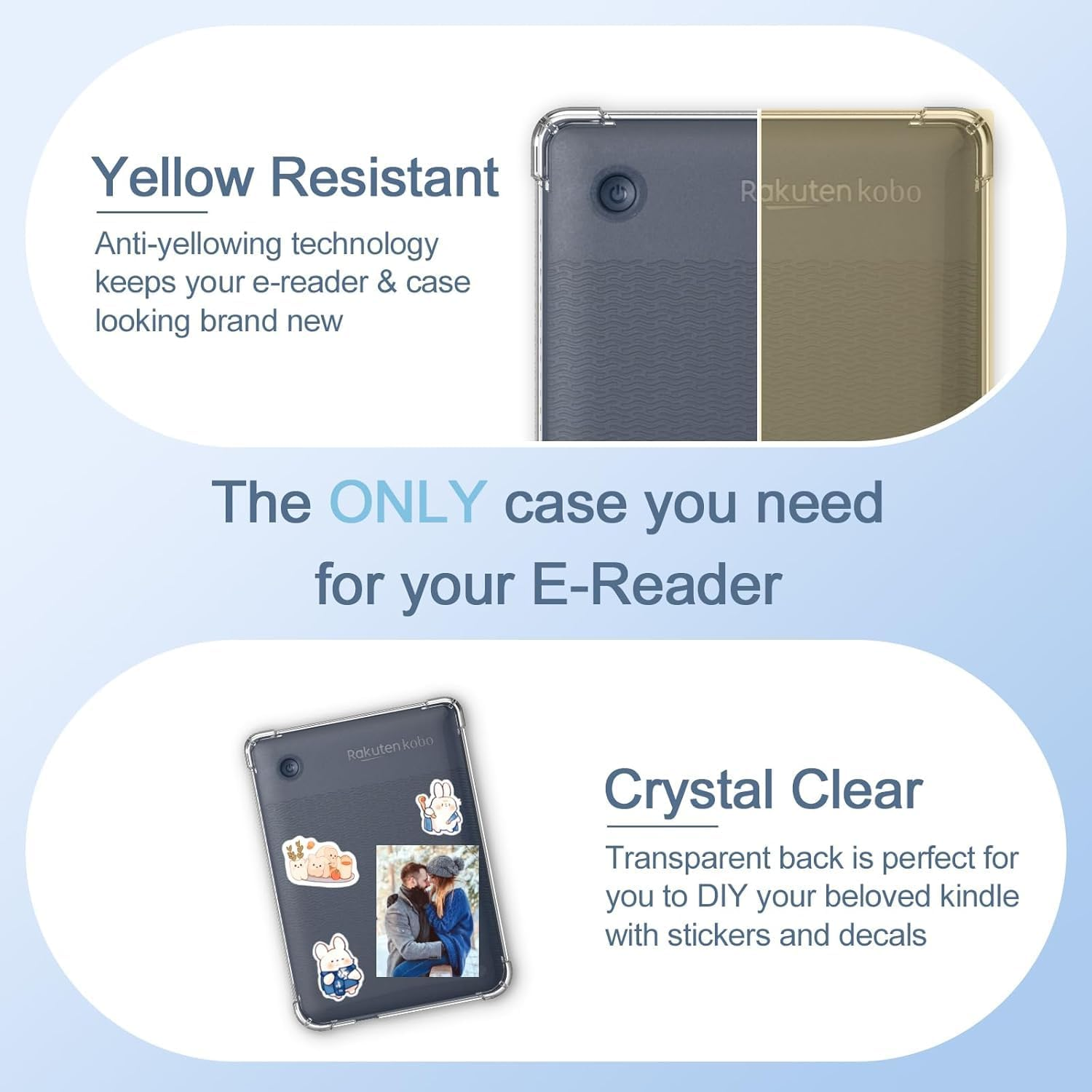 T Tersely Crystal Clear Case Cover for Kobo Clara Colour/Kobo Clara BW 6 Inch (2024), Shockproof Thin Silicone Transparent Case, Ultra Clear, Shockproof Bumper Cover