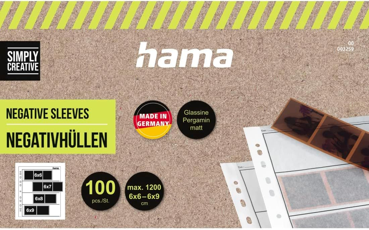 Hama Negative File Storage Sleeves | Each Holding 4 Strips of 6 X 7 Cm or 6 X 9Cm Frames | Pack of 100 | Glassine image number 2