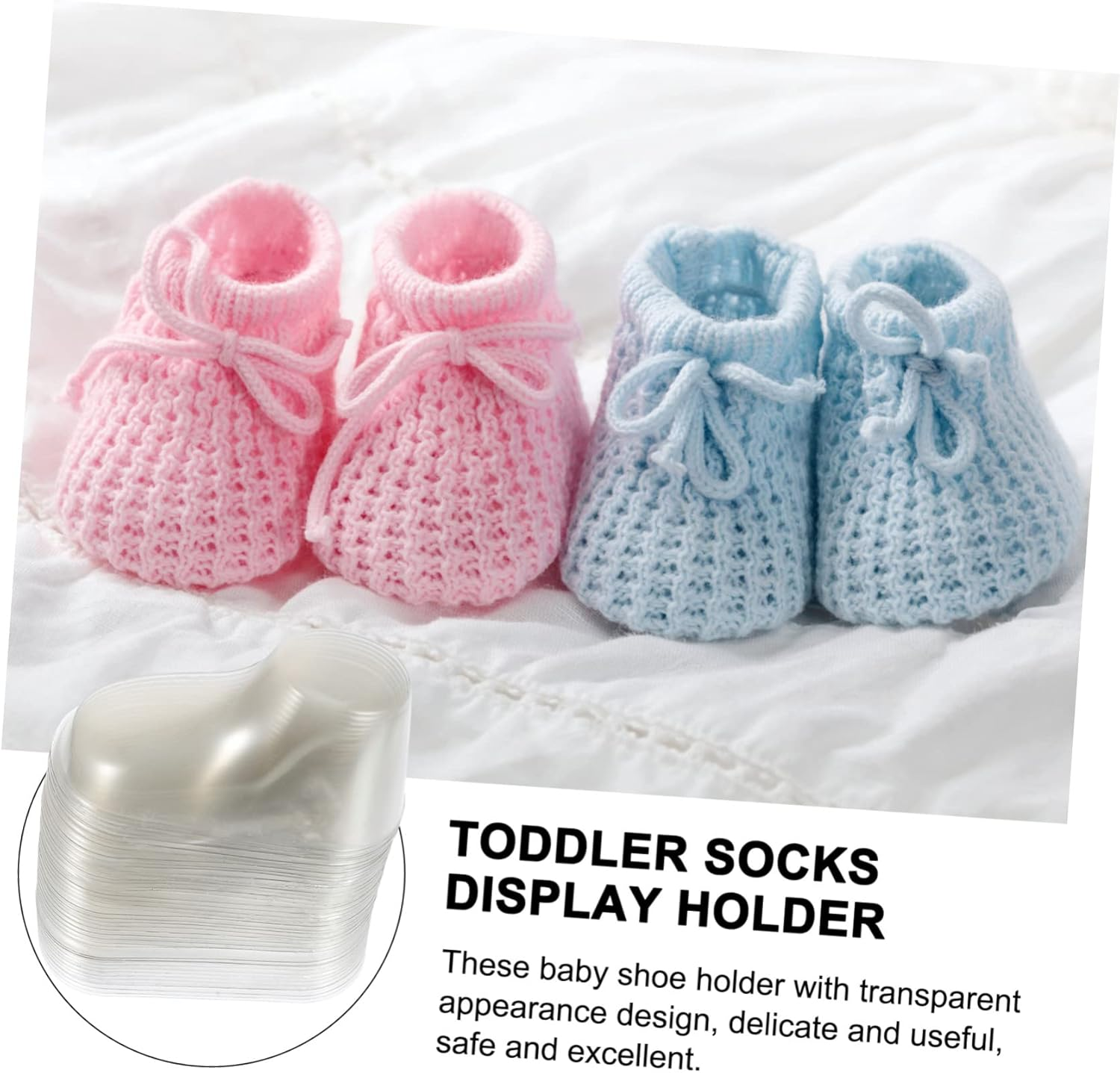 40Pcs Shoe Stretch for Boy Girl Shoes PVC Material Feet Booties Stands Display Holders for Walking for Organiser and Sock Display image number 1