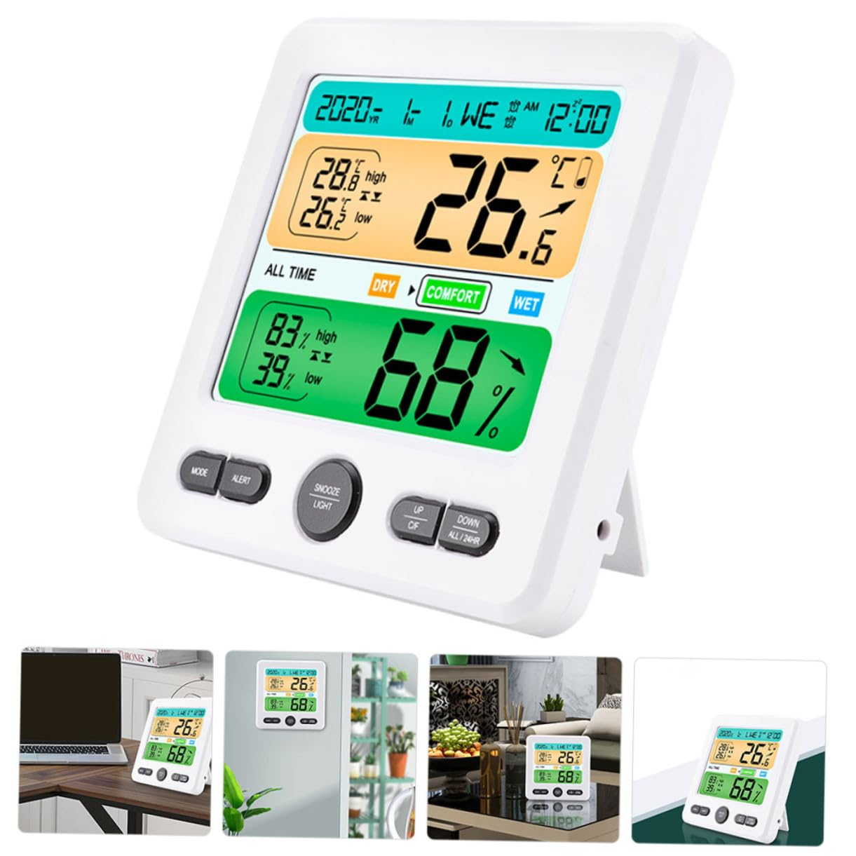 Kisangel Digital Indoor Hygrometer with Temperature Humidity Sensor Compact Household Temperature Monitor for Home Office Greenhouse Use Easy-Read Electronic Thermometer for Accurate image number 3