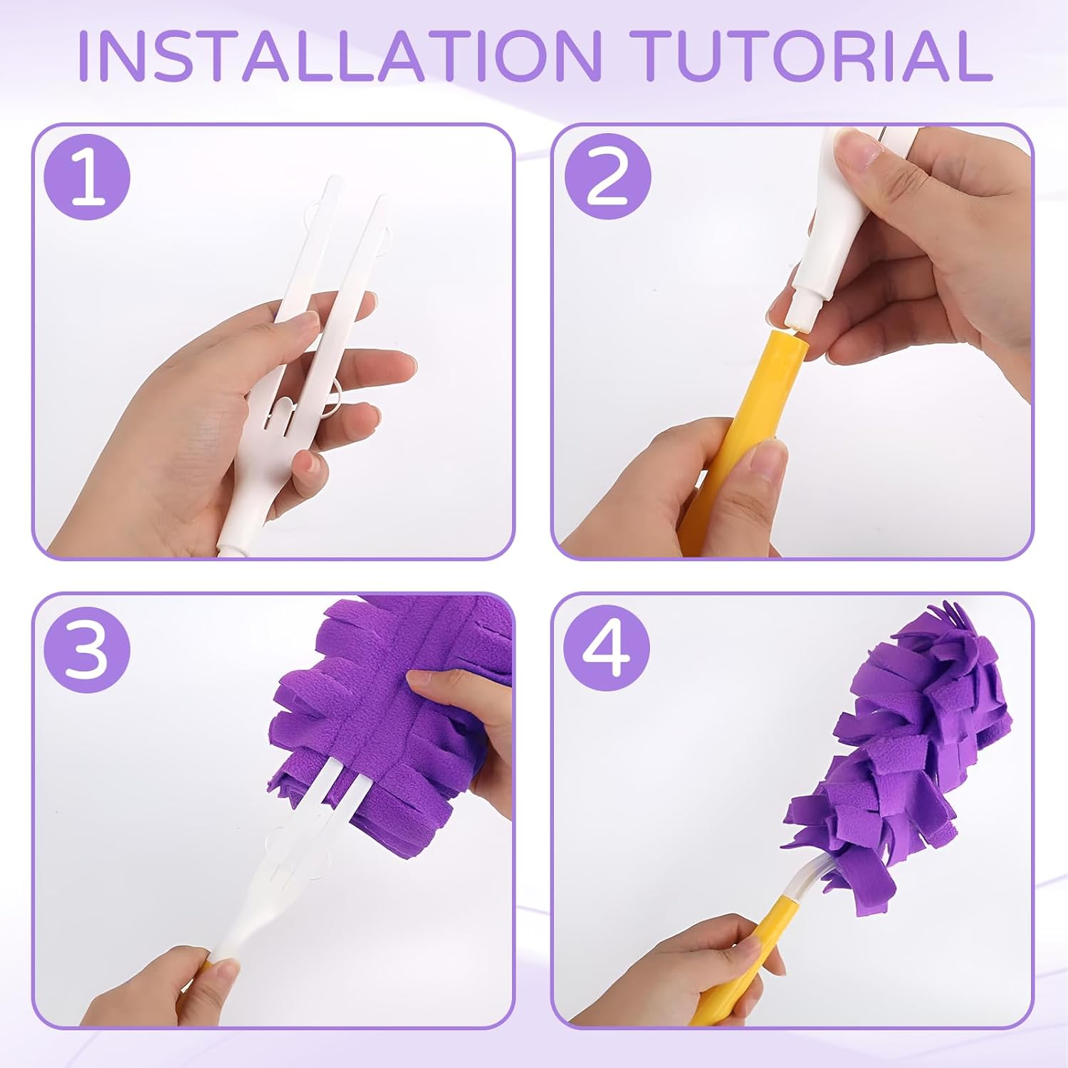 Pack of 5 Washable Duster Telescopic Long Extendable Duster, Dust Magnet, Duster, Telescopic Rod, for Cleaning Car, Computer, Air Conditioning, TV and Other image number 3