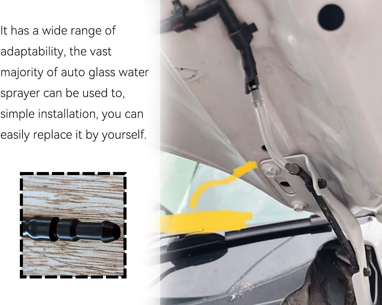 Pack of 10 Car Hose Connectors, Windscreen Washer Hose, Universal Wiper Hose, Splash Hose Adapter, Insulating Hose, Vacuum Hose, for Car (Black) image number 1