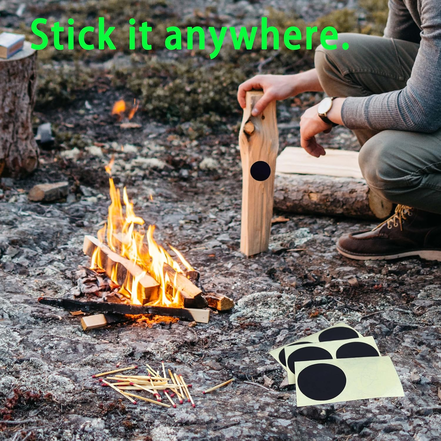 Round Match Striker Paper, Adhesive Backed Pure Black Striker Paper, 1.5 Inch Circle(Pack of 40) image number 4