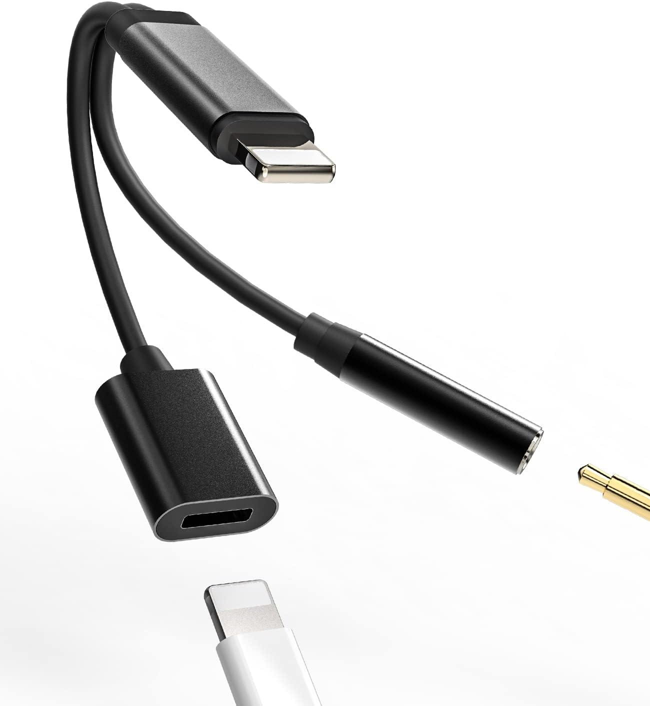 Iphone AUX Adapter for Headphone Jack Dongle(2In1)Apple MFI Certified Lightning to 3.5Mm Splitter Cable Charger Cord Audio Adaptador Para Earbud Music Charging Converter for 14 13 12 11 Pro Max 7 8 X image number 4