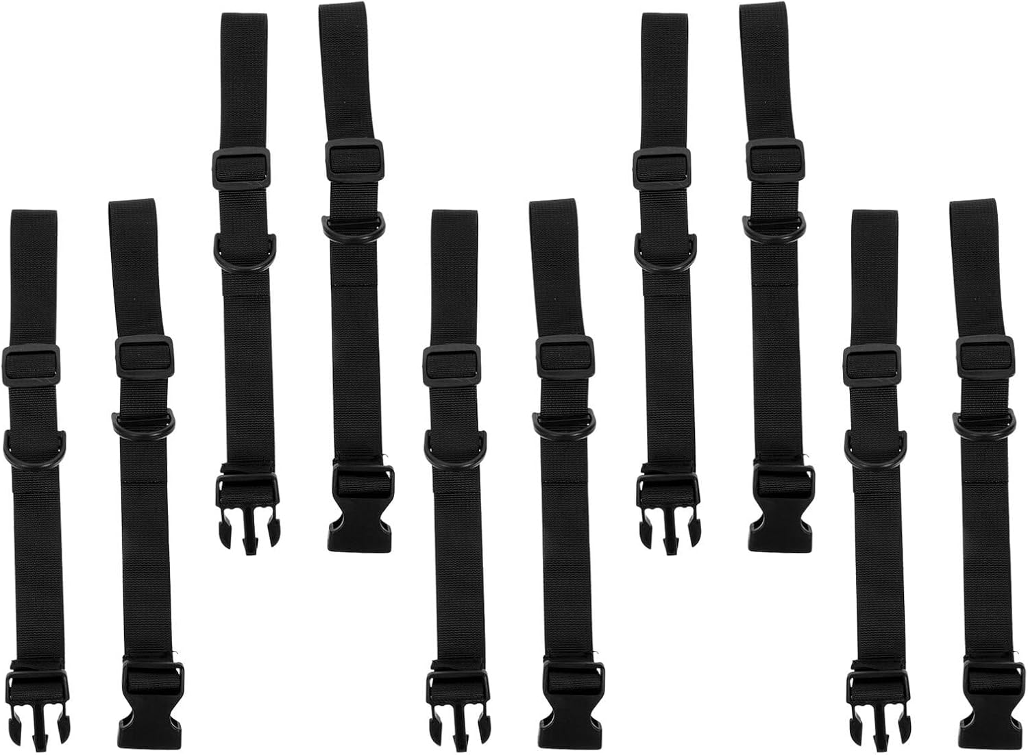 GALPADA 5Pcs Black Nylon Luggage Straps Quick-Release Buckles, Adjustable Heavy Duty Binding Straps for Suitcases, Backpacks, Yoga Mats, and Outdoor Travel Gear image number 2