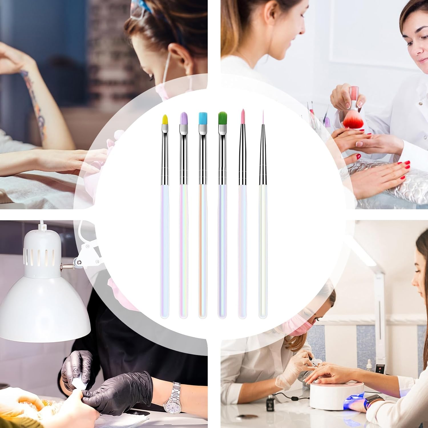 Wjnflqn Nail Paint Brush | Nail Liner Brush | Dotting Stamping Gel Polish Painting Tool for Art Home Salon Beginners Professional for Manicure image number 3
