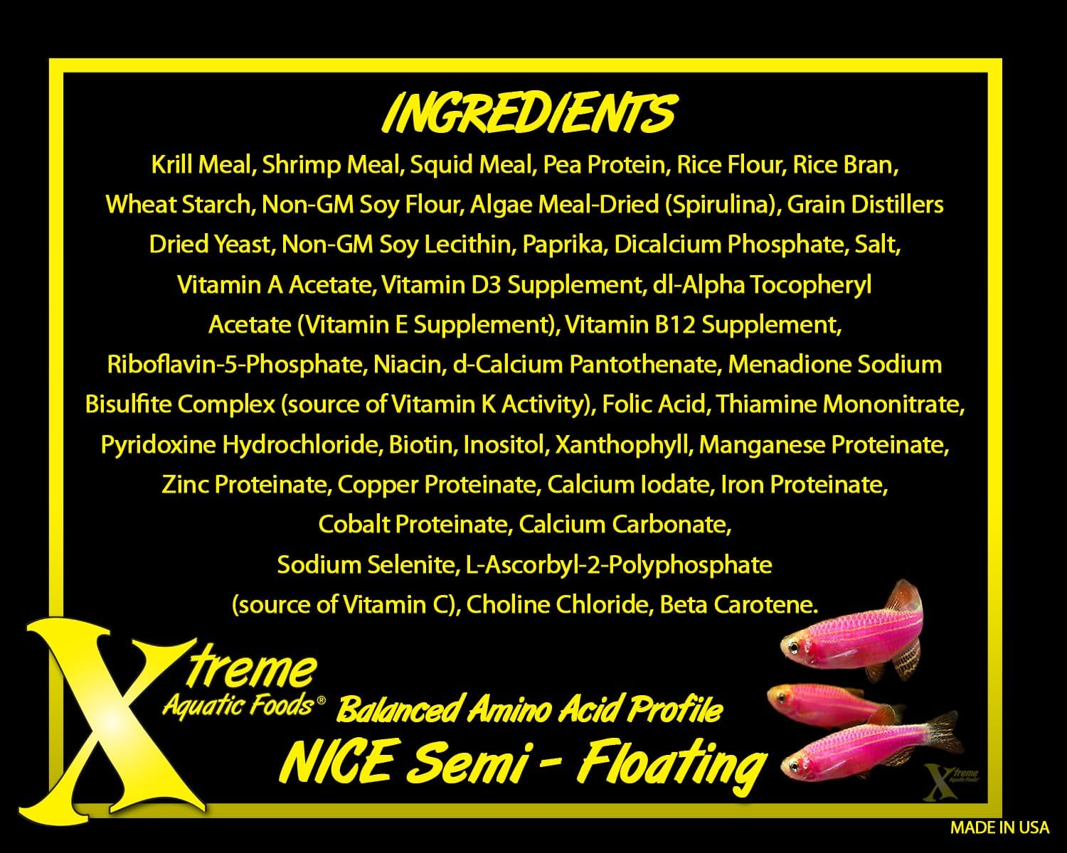 Xtreme Aquatic Foods Nice Naturally Intense Color Enhancer 1.5Mm Semi-Floating Pellets Fish Food 142 Grams (5Oz) image number 5