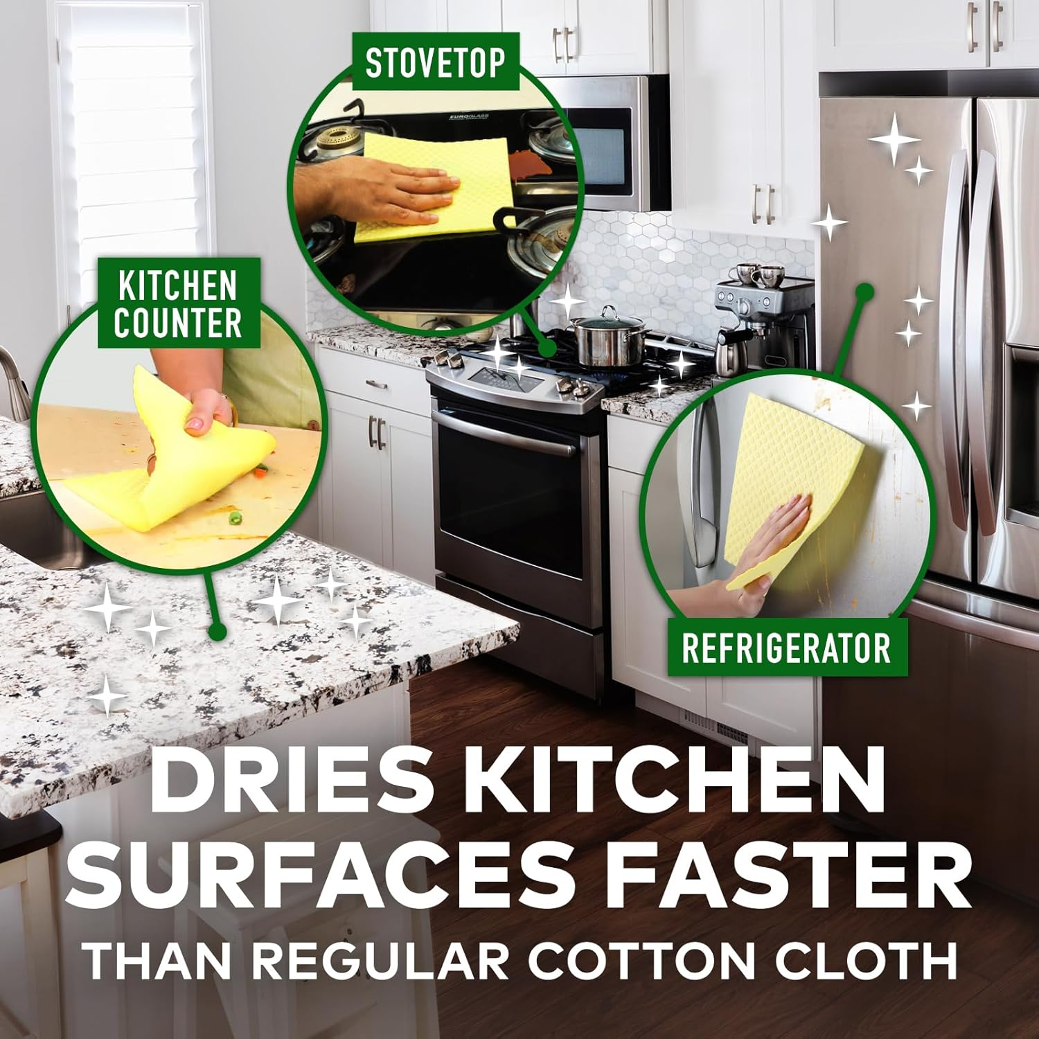 Scotch-Brite Multi-Purpose , Easy to Use Kitchen Cleaning Sponge Wipe (3 -Pieces) image number 3