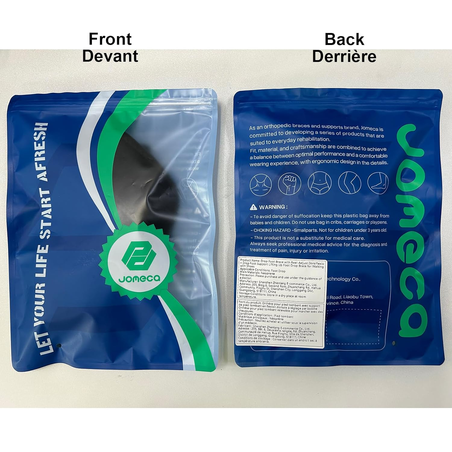 JOMECA Drop Foot Brace with Reel-Adjust Dorsiflexion Drop Foot Support Lifting up Foot Drop Brace for Walking with Shoes for Foot Drop Cause by Als,Ms,Stroke,Diabetic Neuropathy AFO Fit Women & Men image number 6