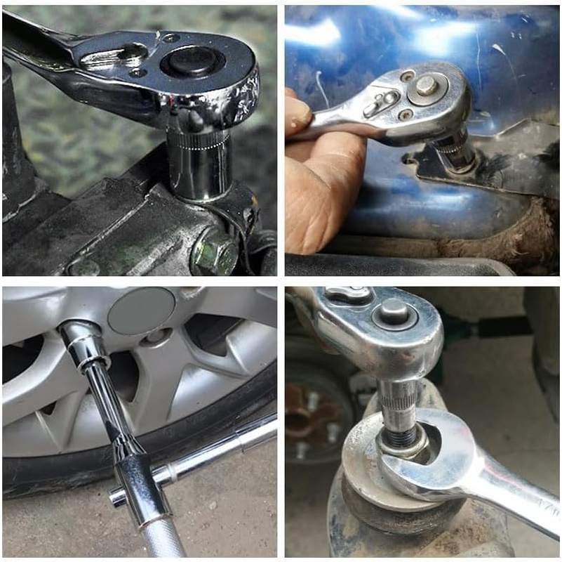 2Pcs 1/4-Inch Drive 13Mm Shallow Socket Set, 6-Point Cr-V Chrome Sockets, Metric Shallow Profile for Automotive Maintenance, Tight Spaces, Home DIY Tools image number 5