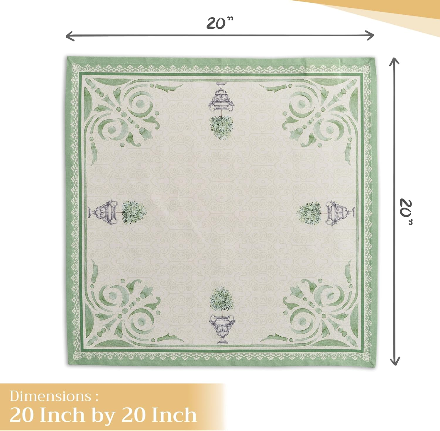 Maison D' Hermine Cloth Napkins Set of 4 100% Cotton Everyday Reusable Square Napkins Cloth Washable, Dinner, Party, Wedding, Restaurant, Spring/Summer (Jardin Du Roy, 20" X 20") image number 1