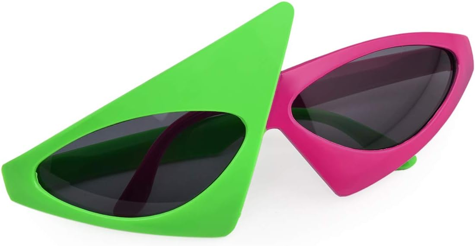 Novelty Party Sunglasses 80S Asymmetric Glasses Neon Glasses for Hip Hop Dance Halloween Party image number 5