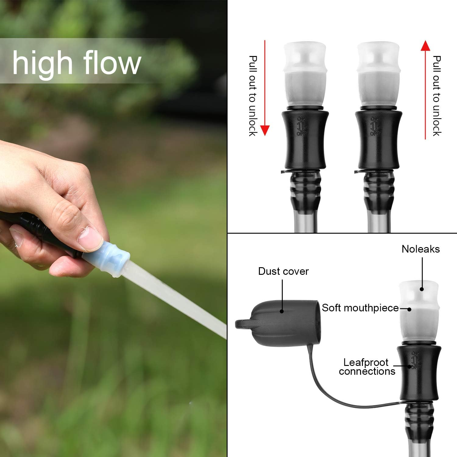 Hydration Bladder 2 Pack+1Pcs Clean Flexible Brush 2 Liter Leak Proof Water Storage Bag Reservoir，Military Hydration Pack Replacement for Hiking Biking Climbing Cycling Running Camping Backpack image number 1