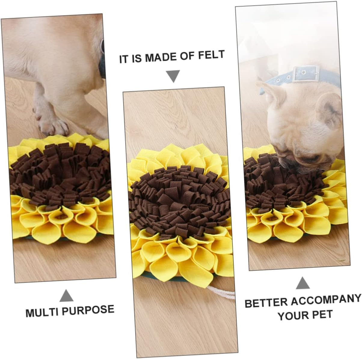 HAPINARY Sunflower Snuffle Mat for Dogs Interactive Foraging Training Pad Pet Feeding Mat Encouraging Natural Foraging Skills for Engaging Boredom and Reducing Stresspets image number 4