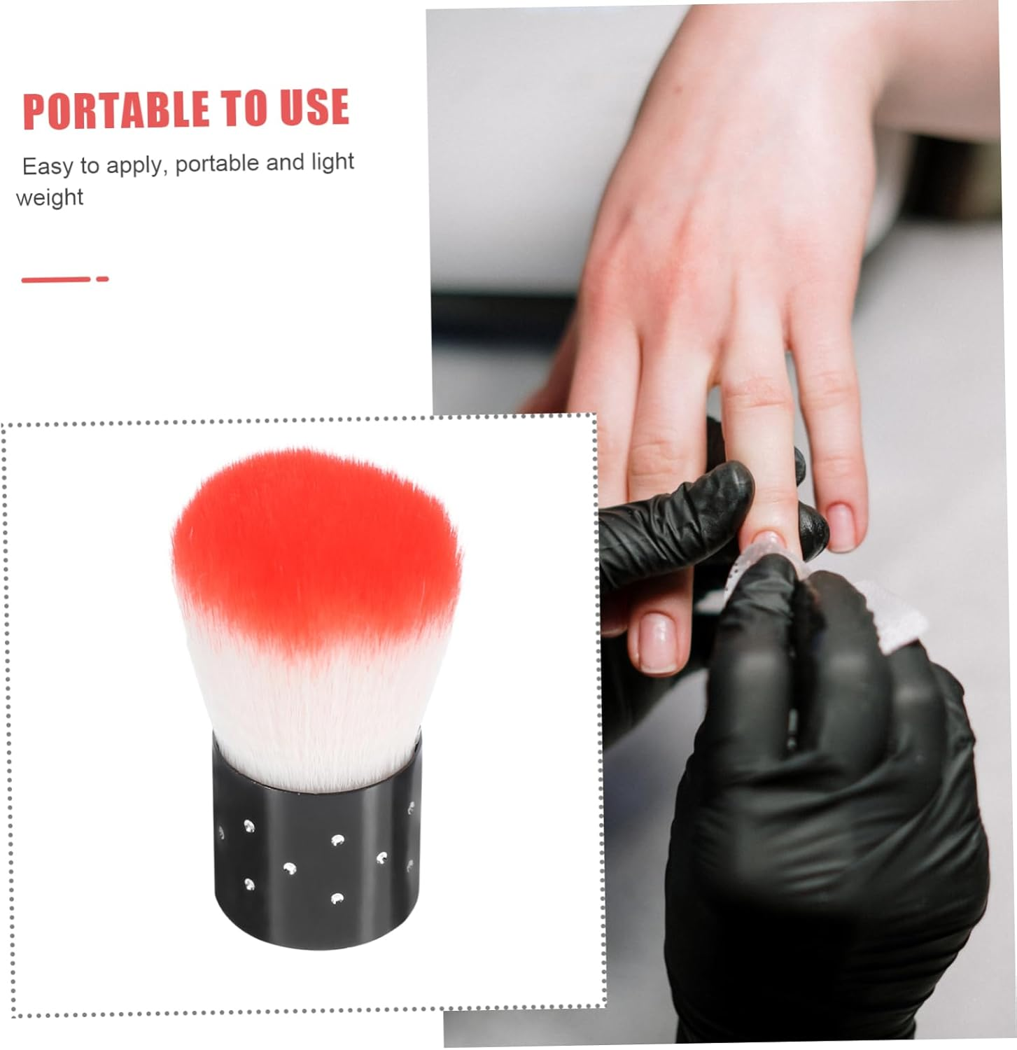 MOTHNUR 2Pcs Dip Powder Nail Brush Soft Bristle for Cleaning Nail Art Dust Brush for Home Use Random Color image number 5