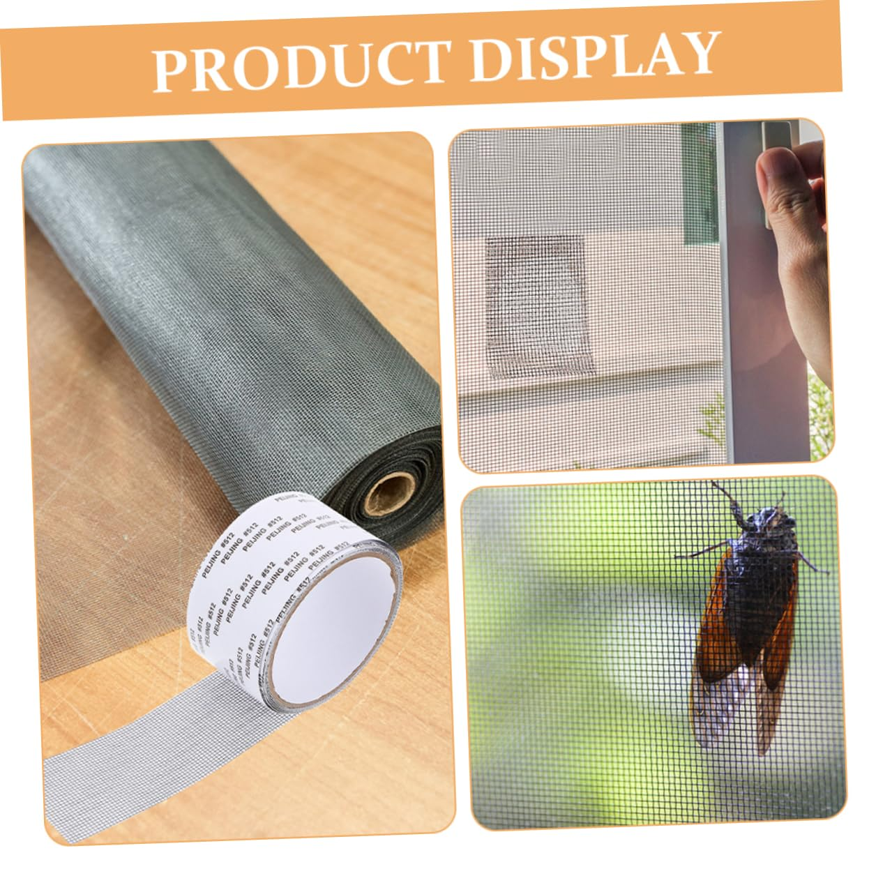 Adhesive Window Screen Repair Tape and Mesh Patch Tape for Screen Door and Window Cuttable 4 Rolls (5Cm X 2M) for Home Door Curtain